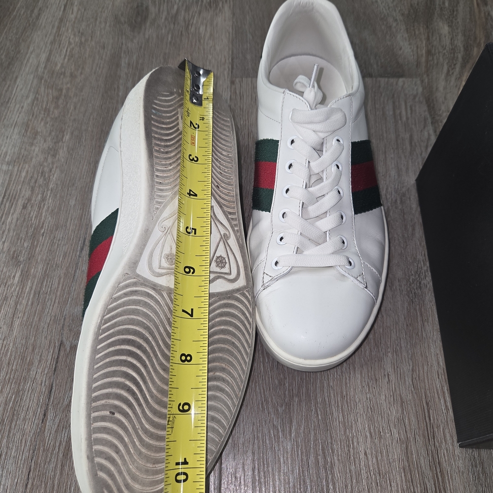Gucci Men's White and Green Sneakers - Picture 11 of 13